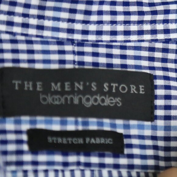 The Men's Bloomingdale's Gingham Button Down Stretch Fabroc Size Large - Picture 3 of 11